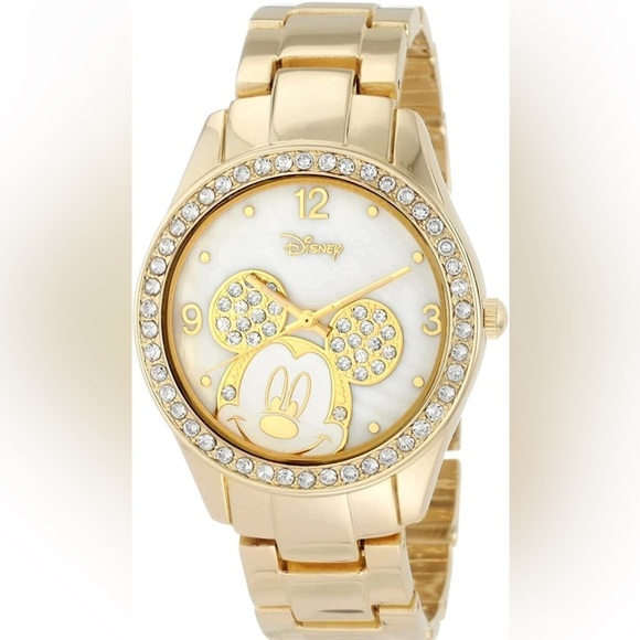 Disney Accessories - Disney Mickey Mouse Gold Crystal Watch | New in Box